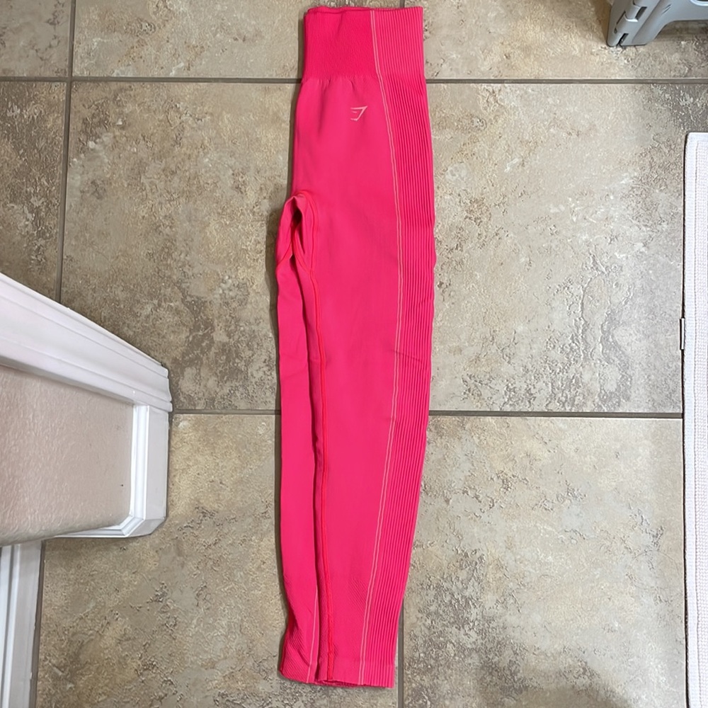 Gymshark ribbed high waist Leggings. Perfect pink.